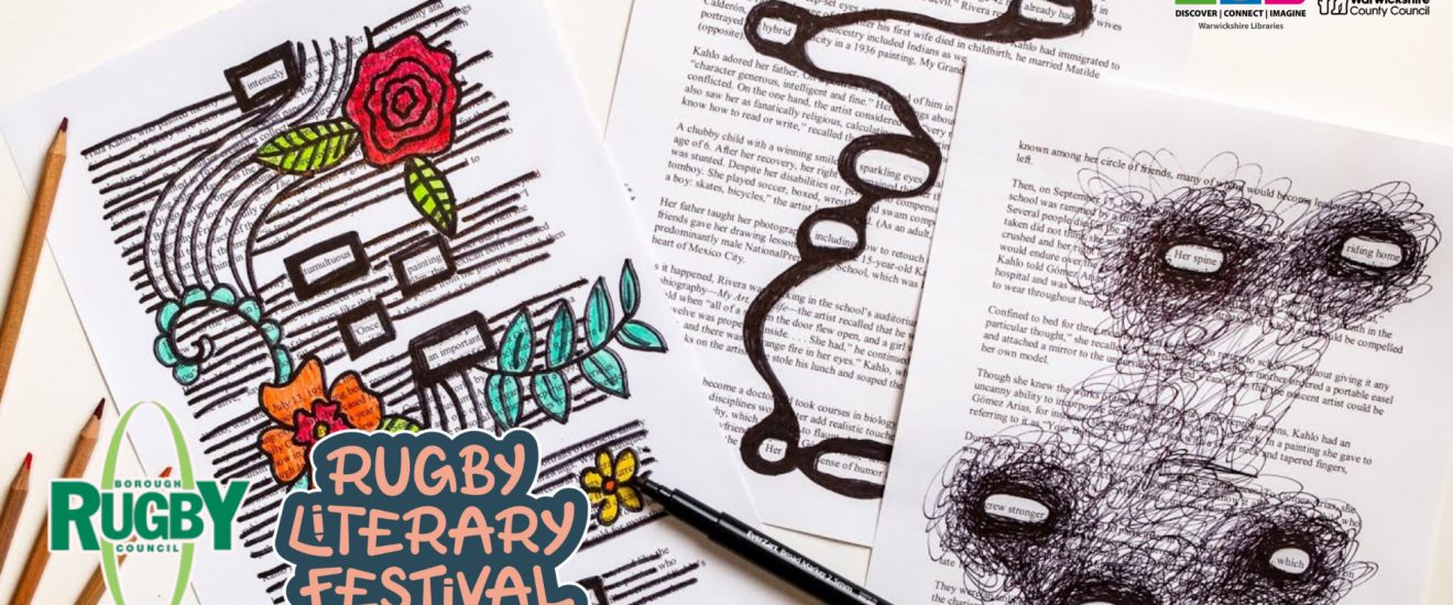 pages of text with black boxes and drawings on top