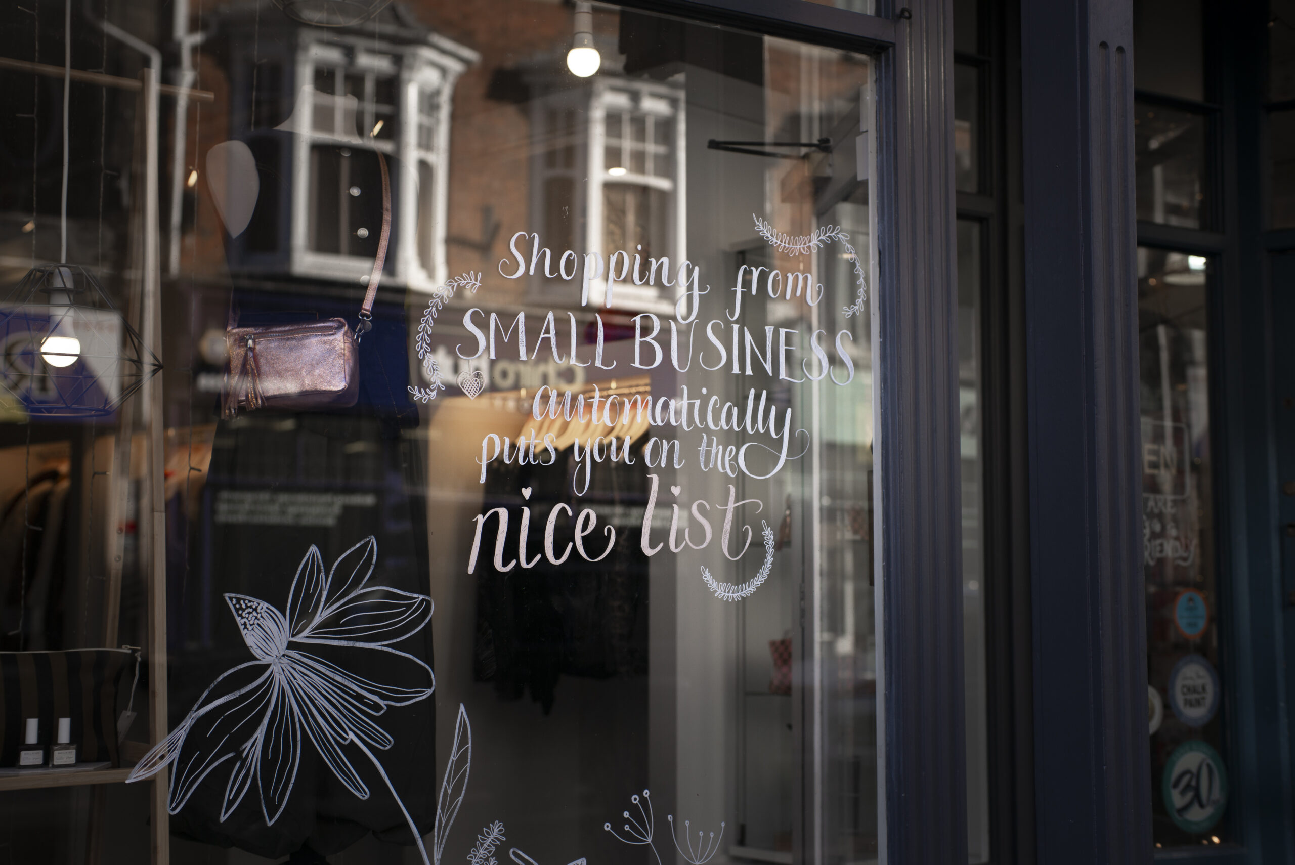 Hand painted shop window