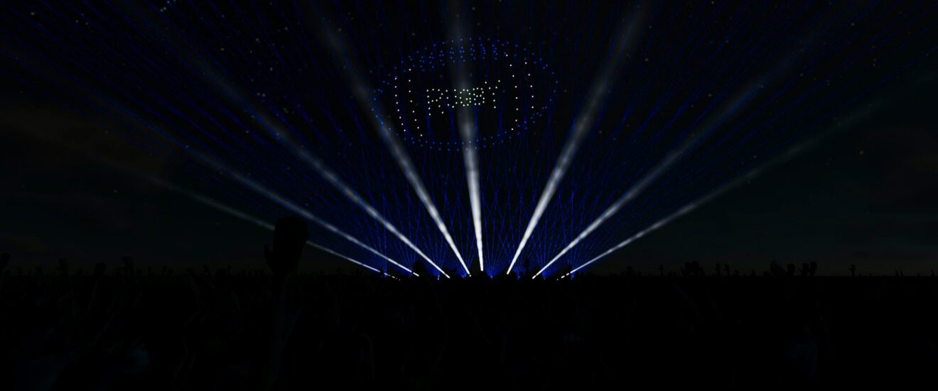 Promotional image for Rugby Town Drone and Light Shows